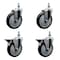 Service Caster 5 Inch Black Polyurethane 10 MM Threaded Stem Caster Set 2 Brakes SCC SCC-TS20S514-PPUB-BLK-M1015-2-PLB-2 - alternate 1